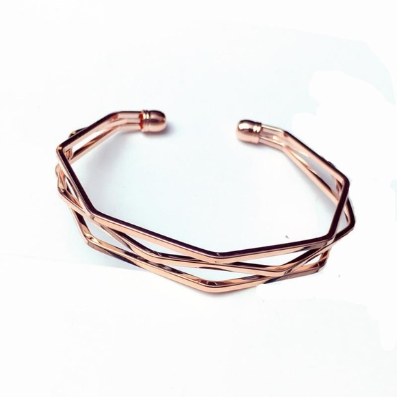Jewelry - Rose Gold Tone Mesh Cuff Bangle